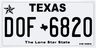 TX license plate DOF6820