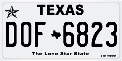 TX license plate DOF6823