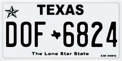 TX license plate DOF6824