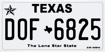 TX license plate DOF6825