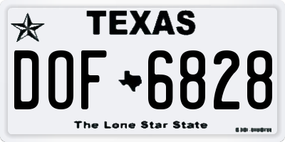 TX license plate DOF6828