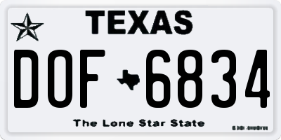 TX license plate DOF6834