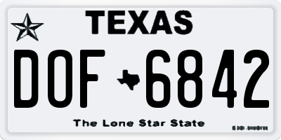TX license plate DOF6842