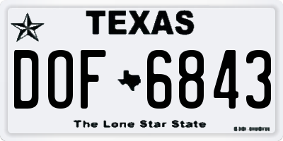 TX license plate DOF6843