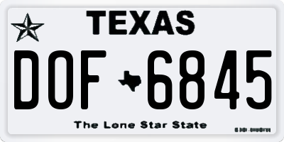 TX license plate DOF6845
