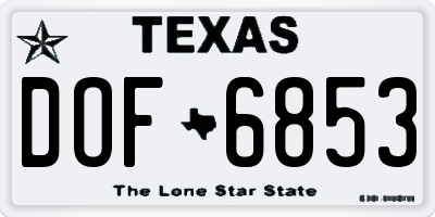 TX license plate DOF6853