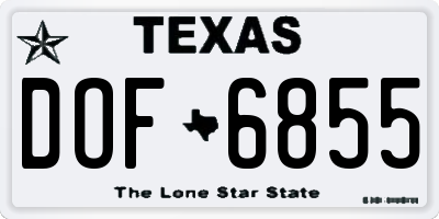 TX license plate DOF6855