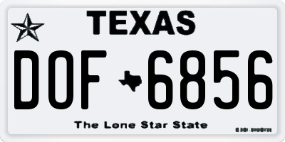 TX license plate DOF6856
