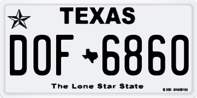 TX license plate DOF6860