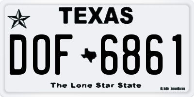 TX license plate DOF6861