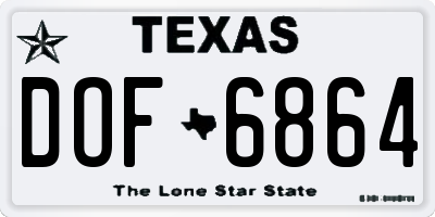 TX license plate DOF6864