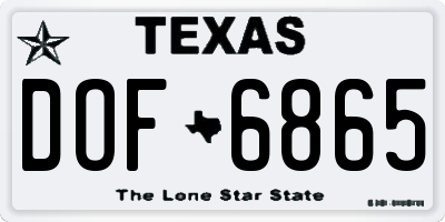 TX license plate DOF6865