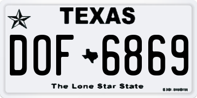 TX license plate DOF6869
