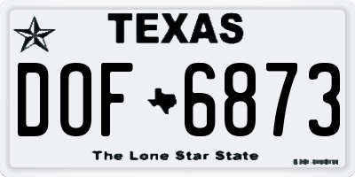 TX license plate DOF6873