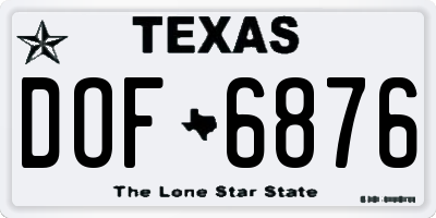 TX license plate DOF6876