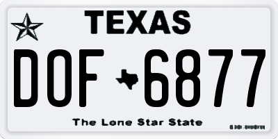 TX license plate DOF6877
