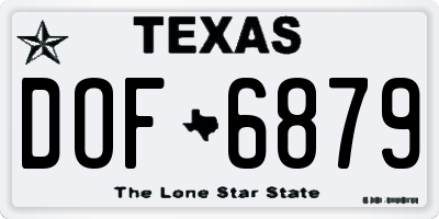 TX license plate DOF6879
