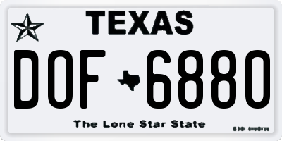 TX license plate DOF6880