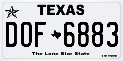 TX license plate DOF6883