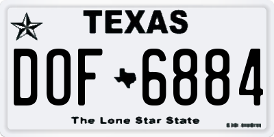 TX license plate DOF6884