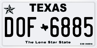 TX license plate DOF6885