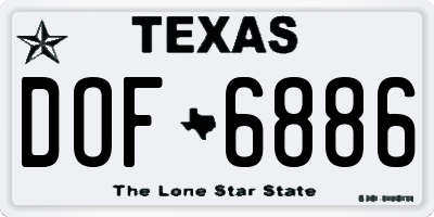 TX license plate DOF6886