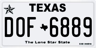 TX license plate DOF6889