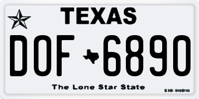 TX license plate DOF6890