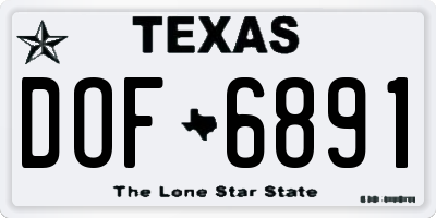 TX license plate DOF6891
