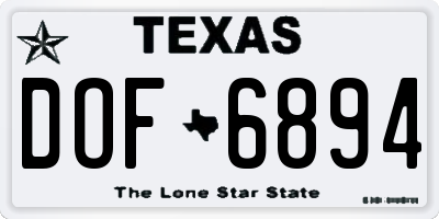 TX license plate DOF6894