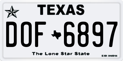 TX license plate DOF6897