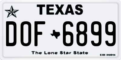TX license plate DOF6899