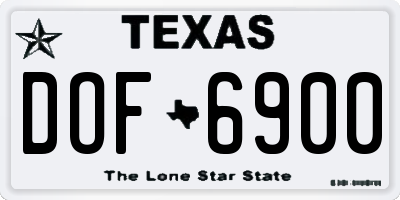 TX license plate DOF6900