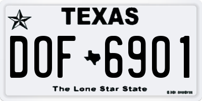 TX license plate DOF6901