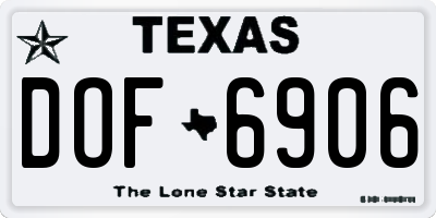 TX license plate DOF6906