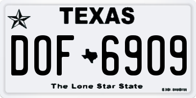 TX license plate DOF6909