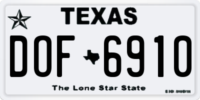 TX license plate DOF6910