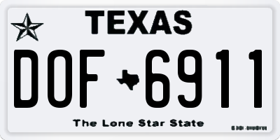 TX license plate DOF6911
