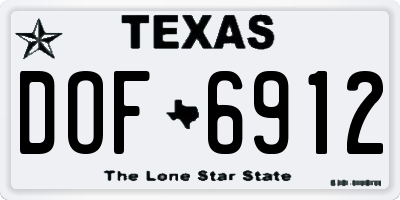 TX license plate DOF6912