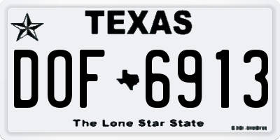 TX license plate DOF6913