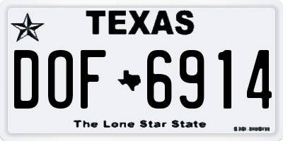 TX license plate DOF6914