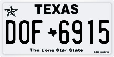 TX license plate DOF6915