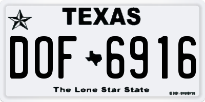 TX license plate DOF6916
