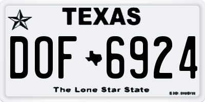 TX license plate DOF6924