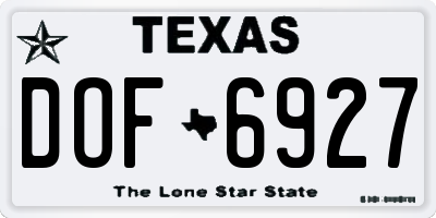 TX license plate DOF6927