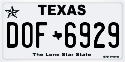 TX license plate DOF6929