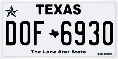TX license plate DOF6930