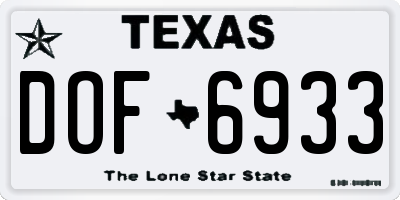 TX license plate DOF6933