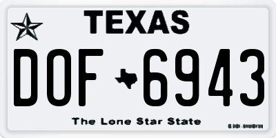 TX license plate DOF6943