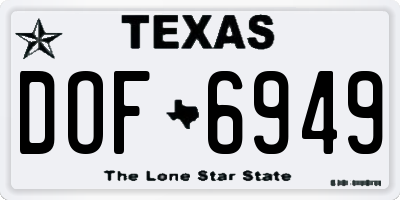 TX license plate DOF6949